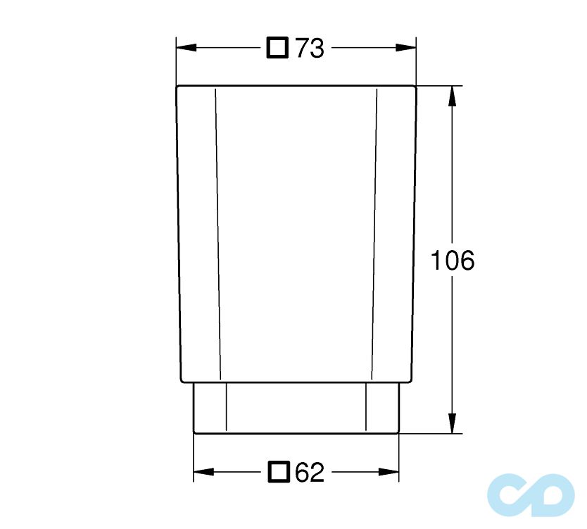 креслення Стакан Grohe Selection Cube 40783000