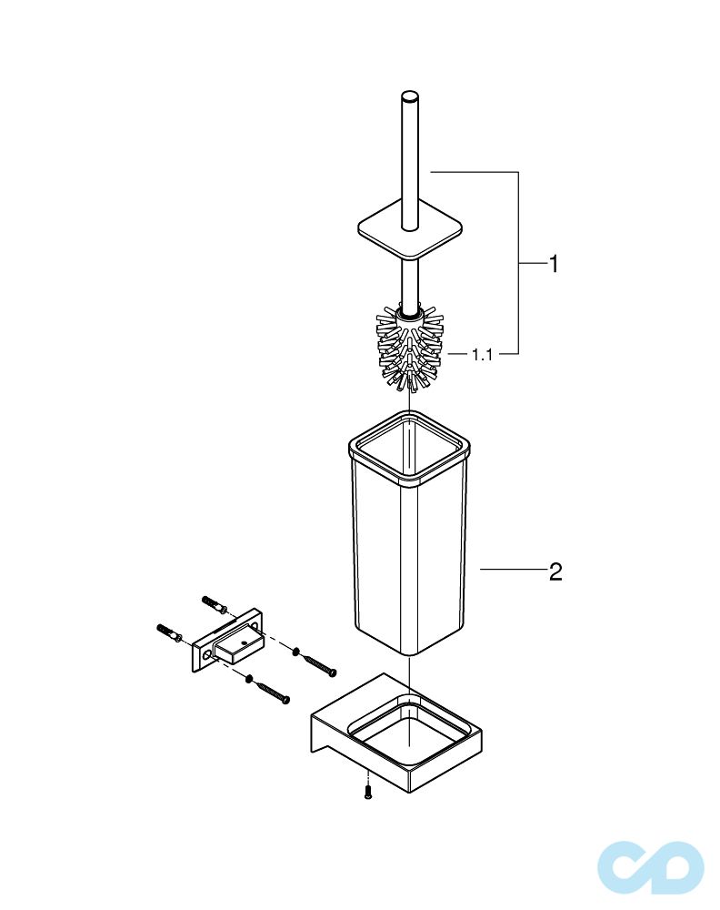 креслення Запасний йоржик Grohe Selection Cube 40868000