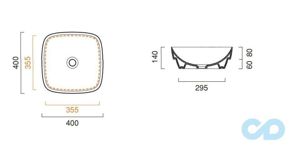 ціна раковина накладна catalano colori 140agrlxbm