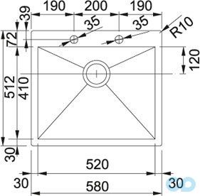 кухонна мийка franke planar ppx розміри