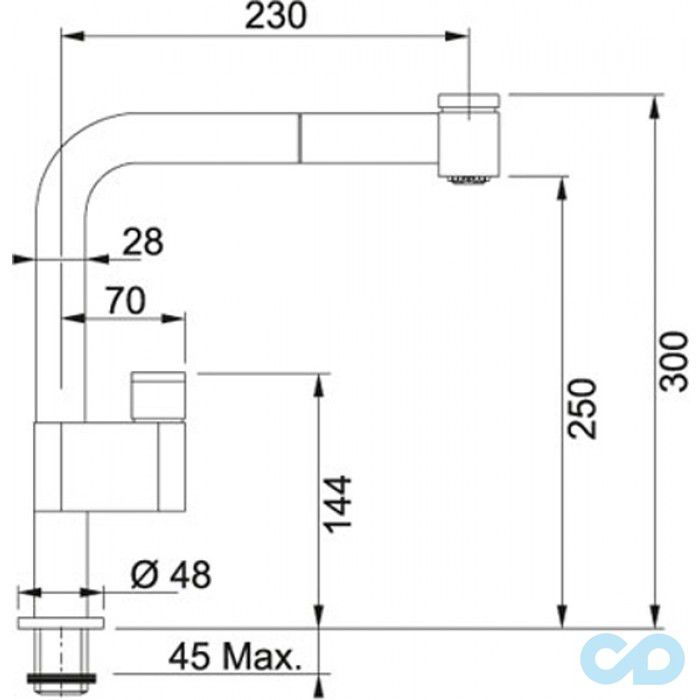 розмір кухонний змішувач franke grammy (115.0295.225