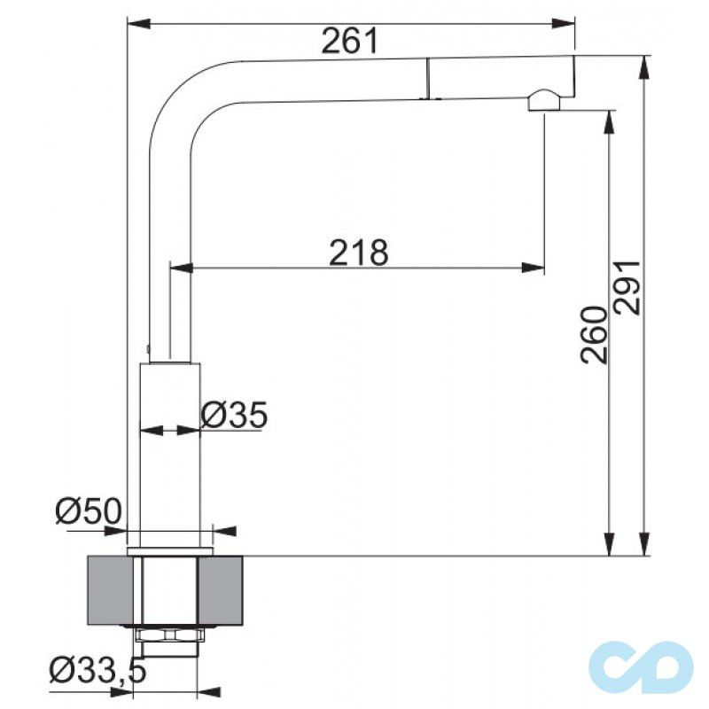 розмір кухонний змішувач franke neptune evo (115.0373.945