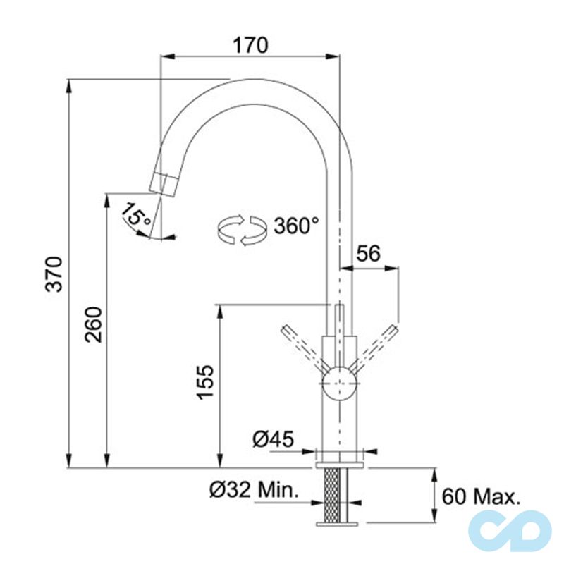 розмір кухонний змішувач franke fox (115.0250.143