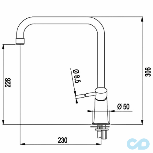 розмір кухонний змішувач franke galileo (115.0289.842