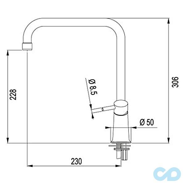 розмір кухонний змішувач franke galileo (115.0289.846