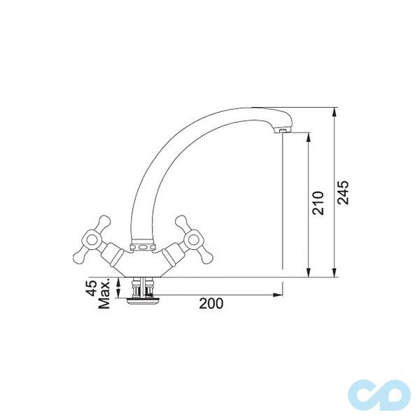 розмір кухонний змішувач franke ambra (115.0028.190