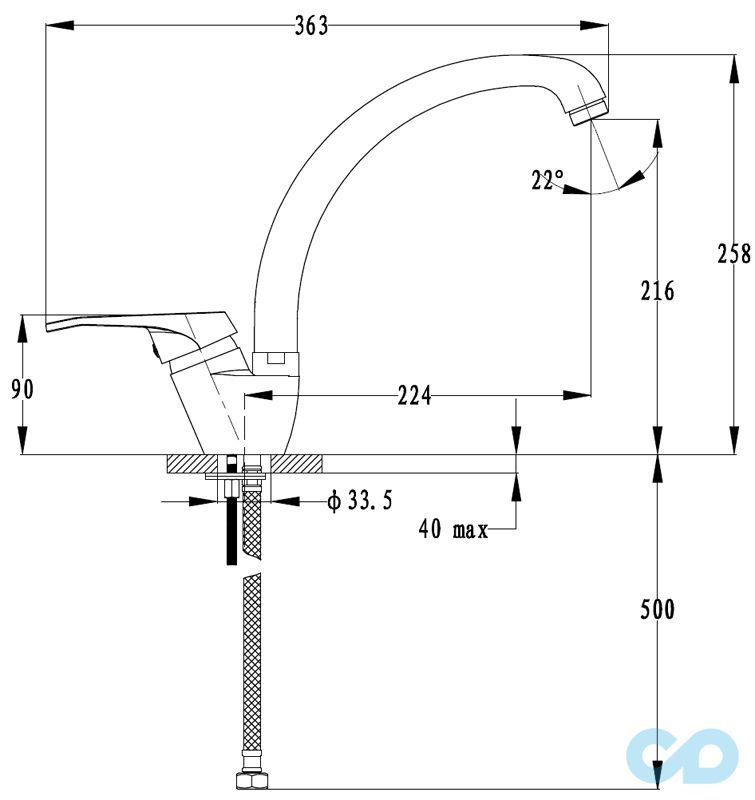 розмір кухонний змішувач franke vega (115.0275.361) бежевий