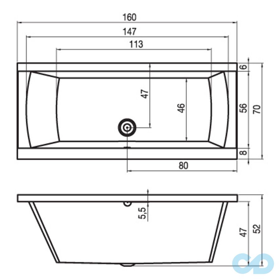ванна riho julia 160х70 ba71 розміри