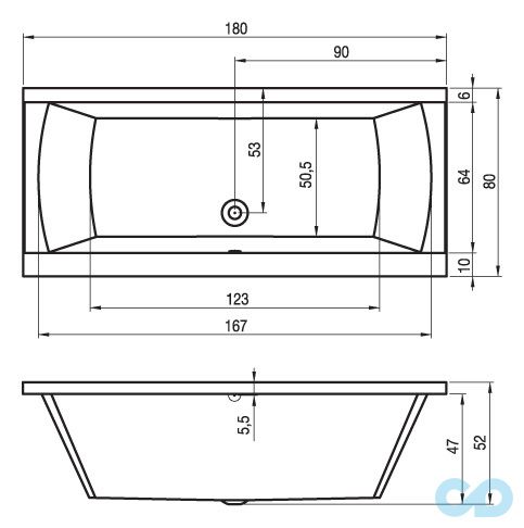 розміри ванна riho julia 180х80 ba72