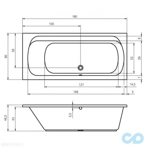 цена ванна riho ottawa 180х80 ba52