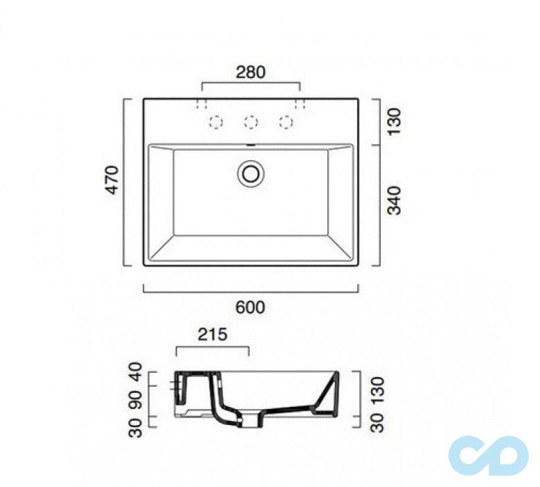 размеры раковина catalano premium 160vp00