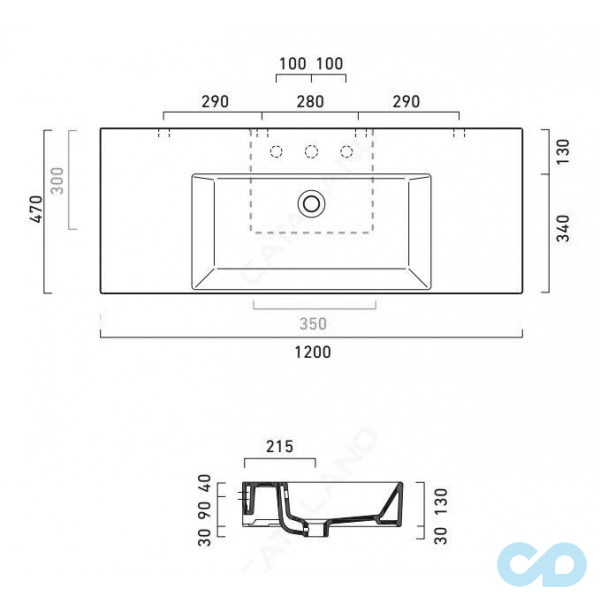 розміри раковина catalano premium up 112vpup00