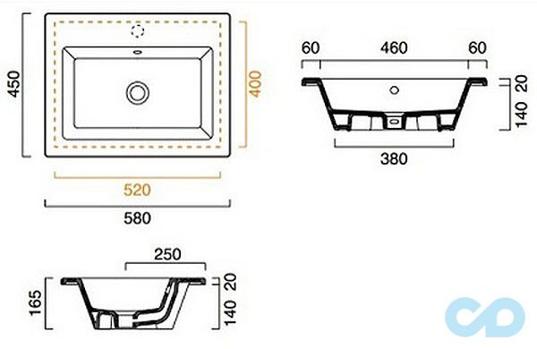 раковина catalano star 158st00 розміри