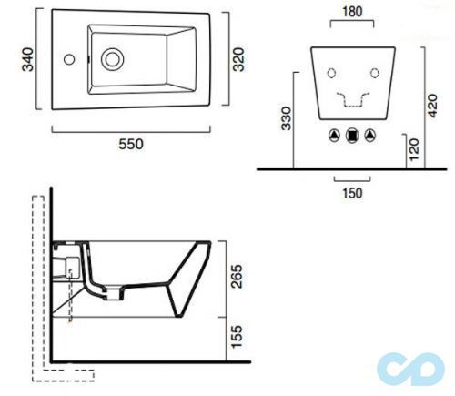 креслення Біде підвісне Catalano Star 1BSST00