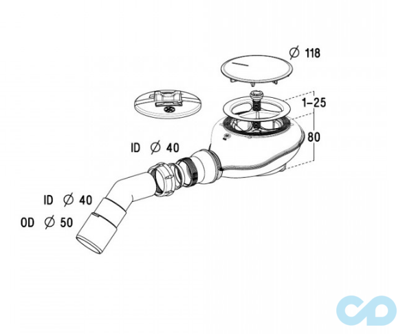 креслення Сифон Radaway Turboflow 2 TB21