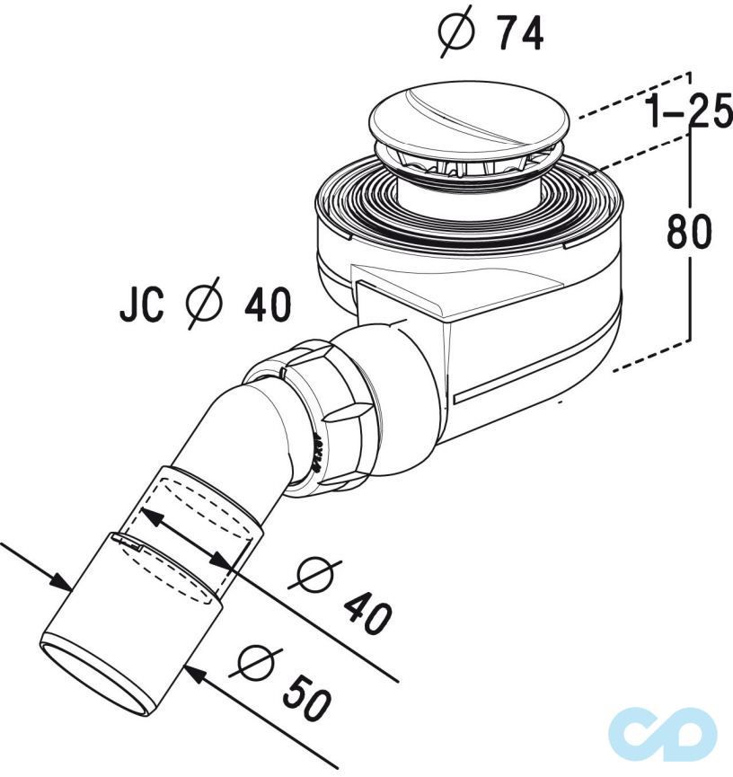 креслення Сифон Radaway 5SL1