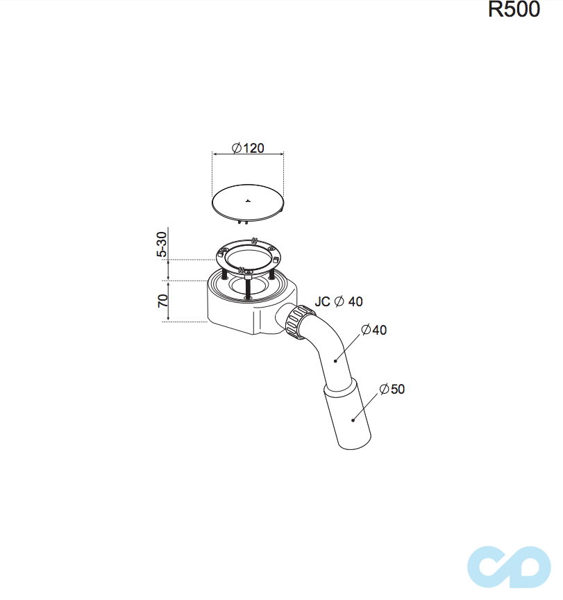 креслення Сифон Radaway R500