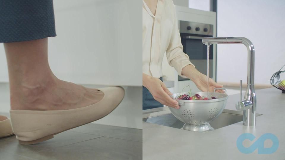 дизайн кухонний змішувач grohe essence foot control 30311000 (сенсорний