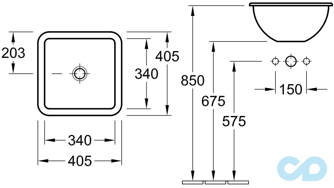 раковина вбудована villeroy boch loop friends 615610 фото