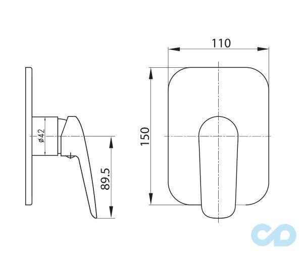 креслення Набір для гігієнічного душу Imprese Praha New VR15030Z-ВТ