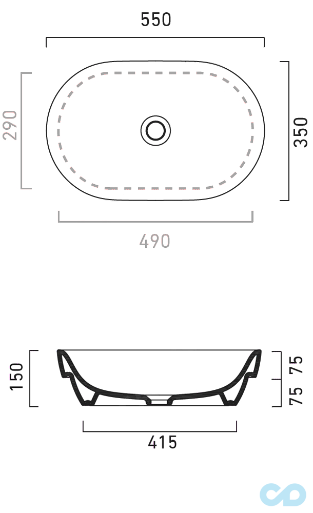 раковина catalano sfera 155asf00 размеры