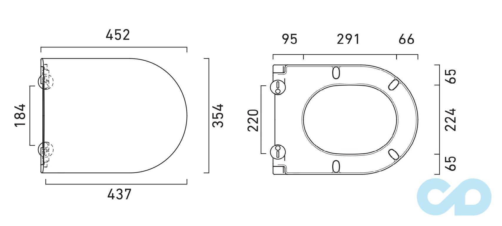 креслення Сидіння з кришкою для унітазу Catalano Sfera 5ZECOF00