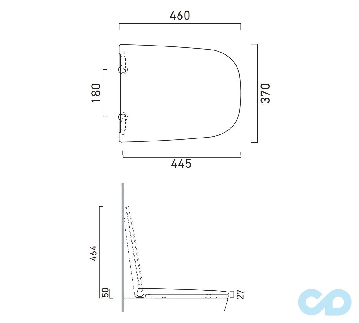 креслення Сидіння з кришкою для унітазу Catalano New Light 5LIFRF00
