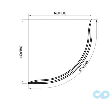 креслення Панель для ванни Ravak NewDay Gentiana 150 CZG1000AN0