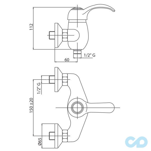 розмір змішувач для душа bianchi class esdcls2005skcrm