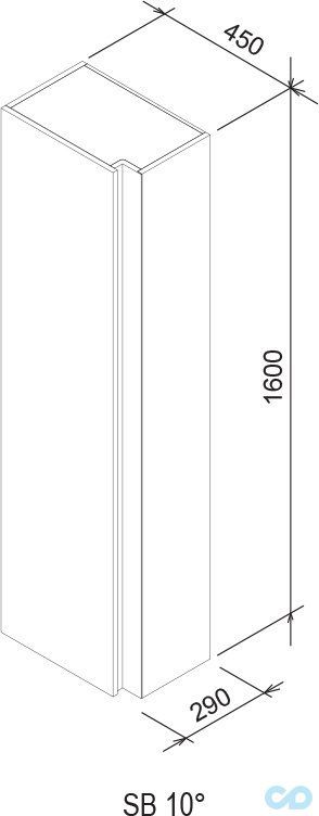 креслення Бічний пенал Ravak SB 10 ° X000000751