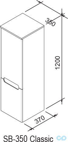креслення Бічний пенал Ravak Classic SB-350 X000000356