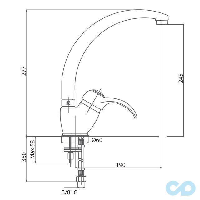 размер кухонный смеситель bianchi class lvmcls2001avot