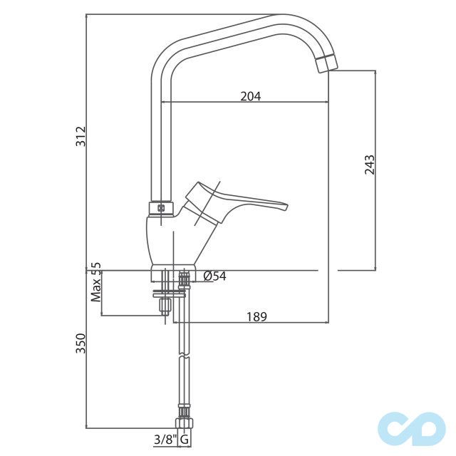 розмір кухонний змішувач bianchi delta lvmstr2014dltacrm