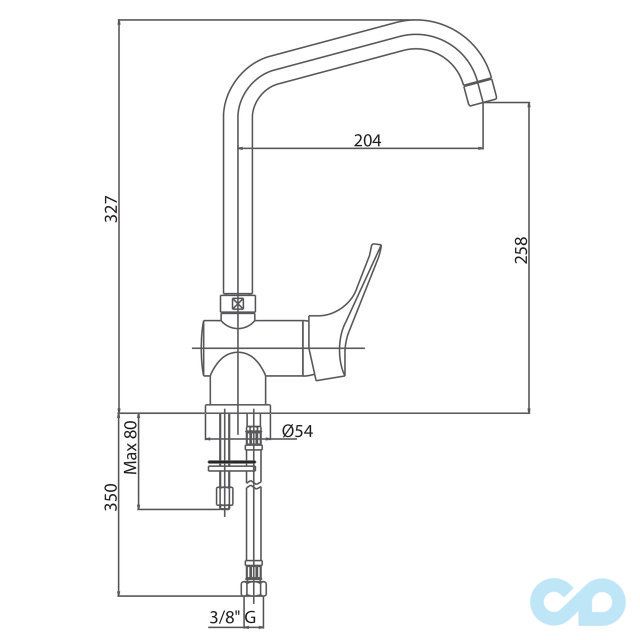 розмір кухонний змішувач bianchi delta lvmstr2012dltlcrm