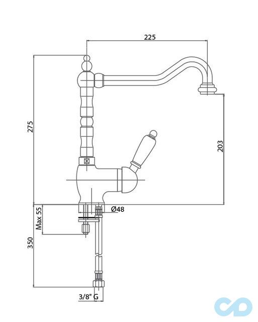 розмір кухонний змішувач bianchi elite lvmelt1054011acrm