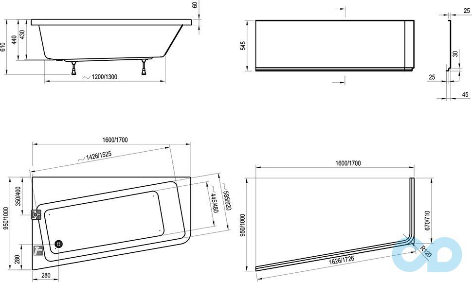 товщина акрилових ванн ravak