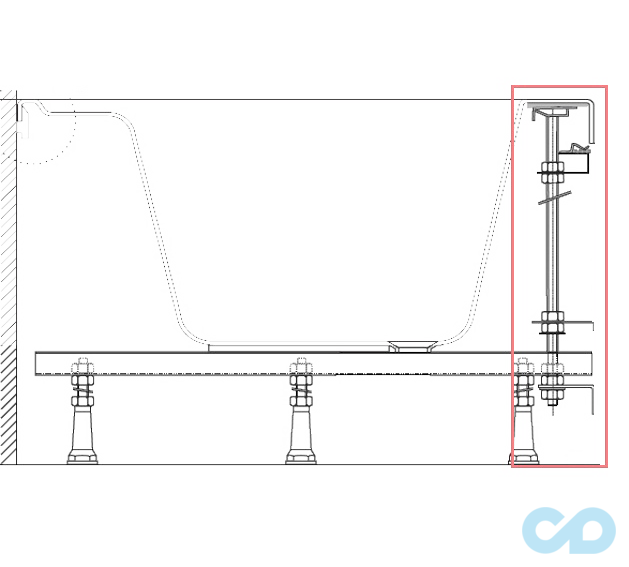 чертеж Крепление панели Ravak 10° B28100000N