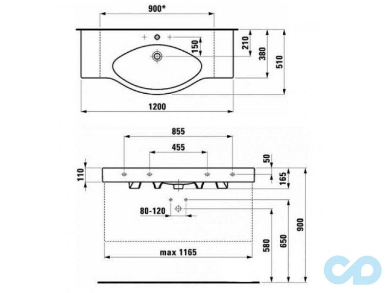 характеристики раковина laufen palace 120 см h81170040001041
