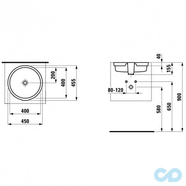 розміри раковина laufen living city 400х400 мм h8134380001091