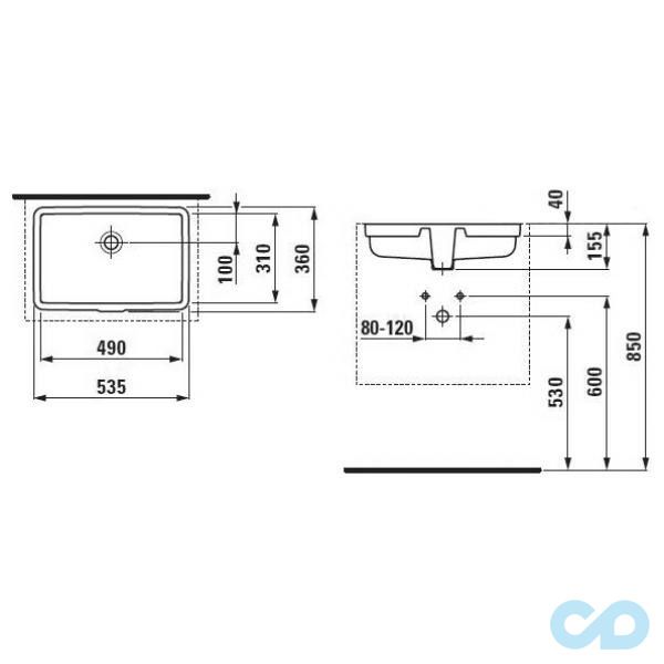 розміри раковина laufen living city 490х310 мм h8124300001091