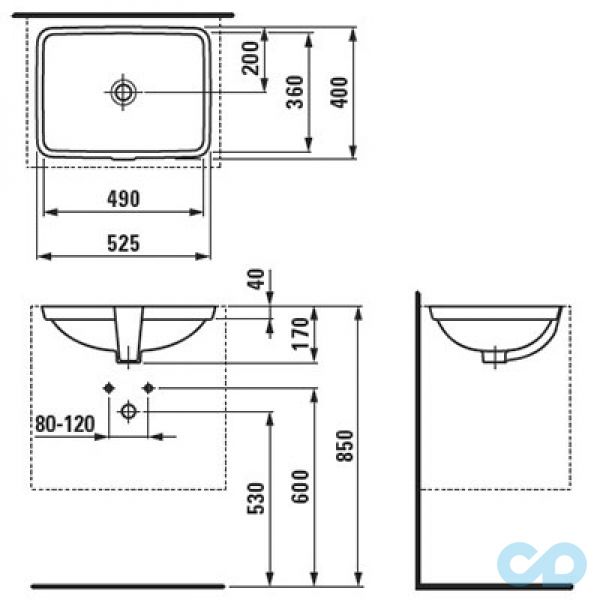 размеры раковина laufen pro s 525х400 мм h8119600001091