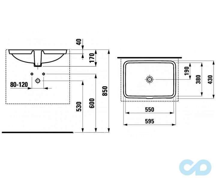 розміри раковина laufen pro s 595х430 мм h8119630001091