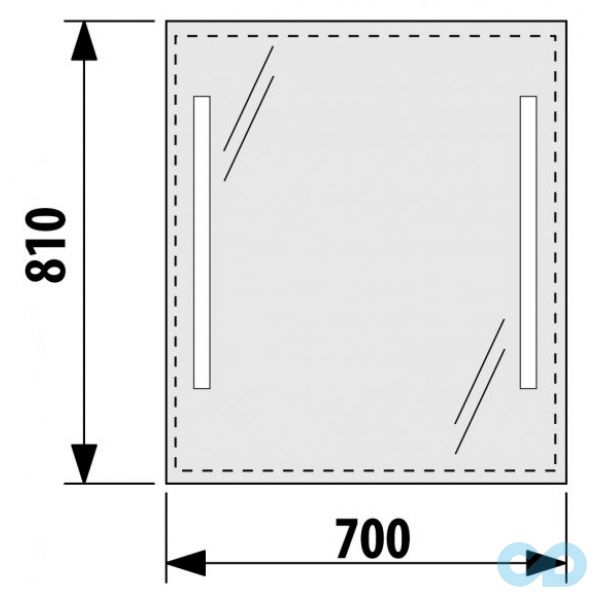 чертеж Зеркало Jika Clear 70 см H4557351731441