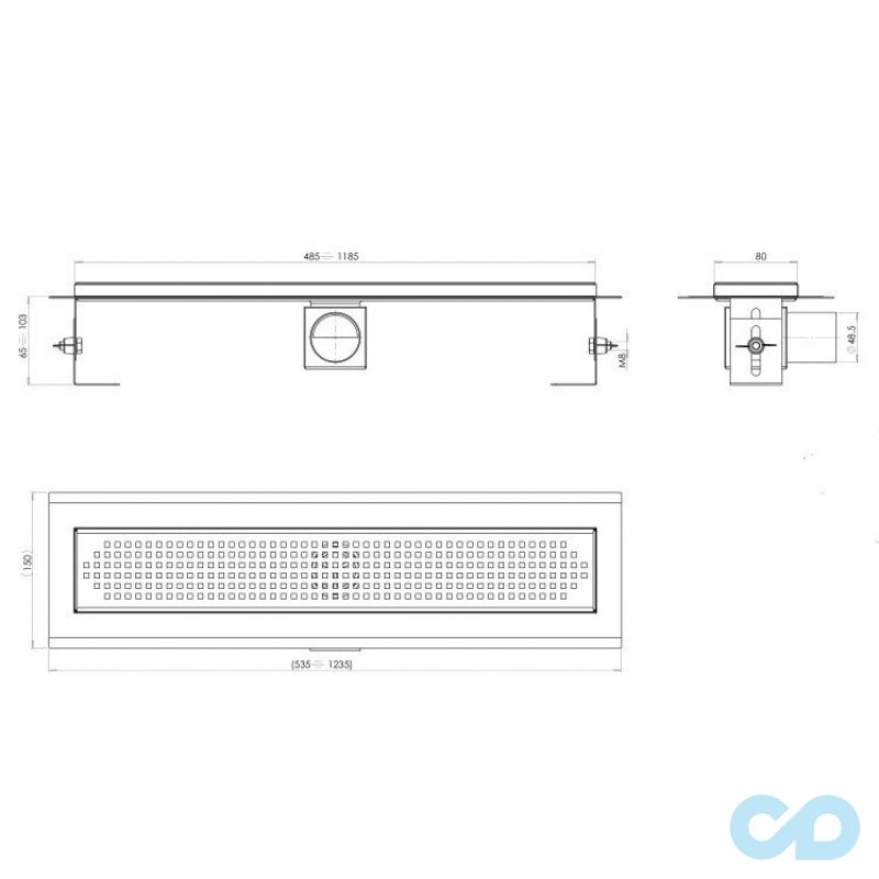 креслення дренажний канал Inox Style Supra-line Classic 685 мм L68512