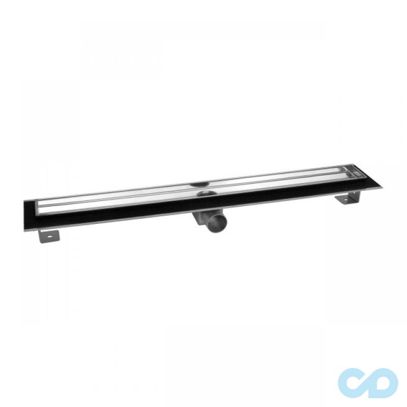 фото дренажний канал Inox Style Supra-line Classic 985 мм решітка з білого (або чорного) скла L98507