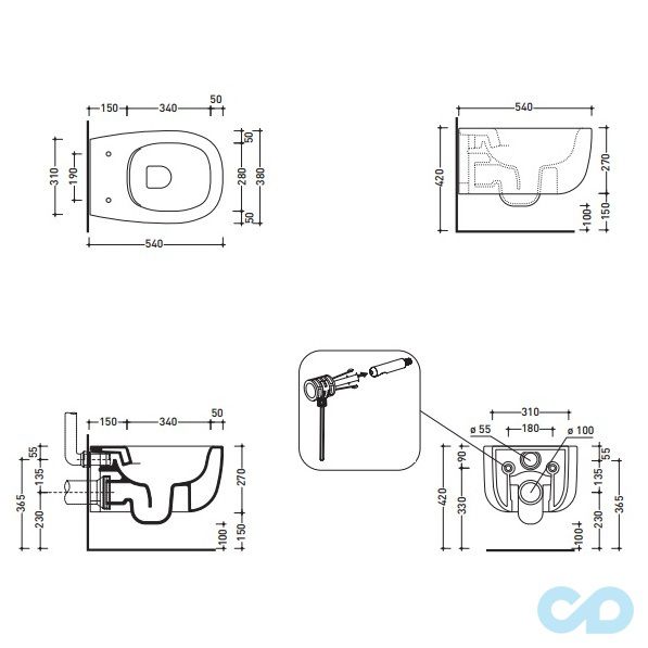 унітаз навісний