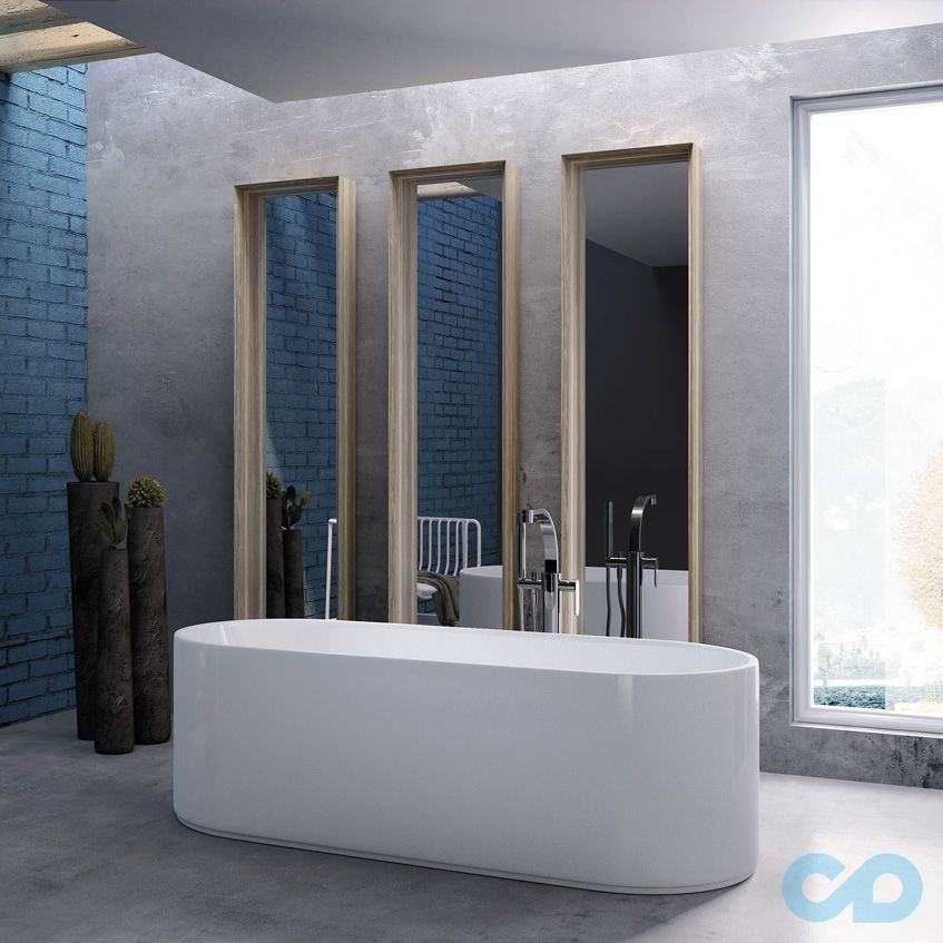 ціна ванна окремостояча з штучного каменю flaminia oval ov170 170х70 см