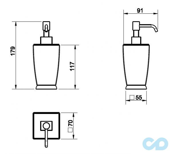 креслення Дозатор рідкого мила Gessi Mimi 33238-031