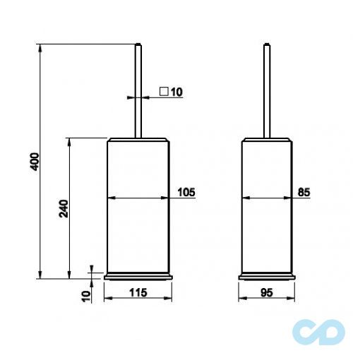 креслення Йоршик для унітазу Gessi Eleganza 46443-031 хром