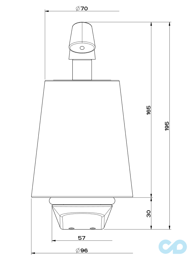 креслення Настінний дозатор рідкого мила Gessi Cono 45413-031 хром